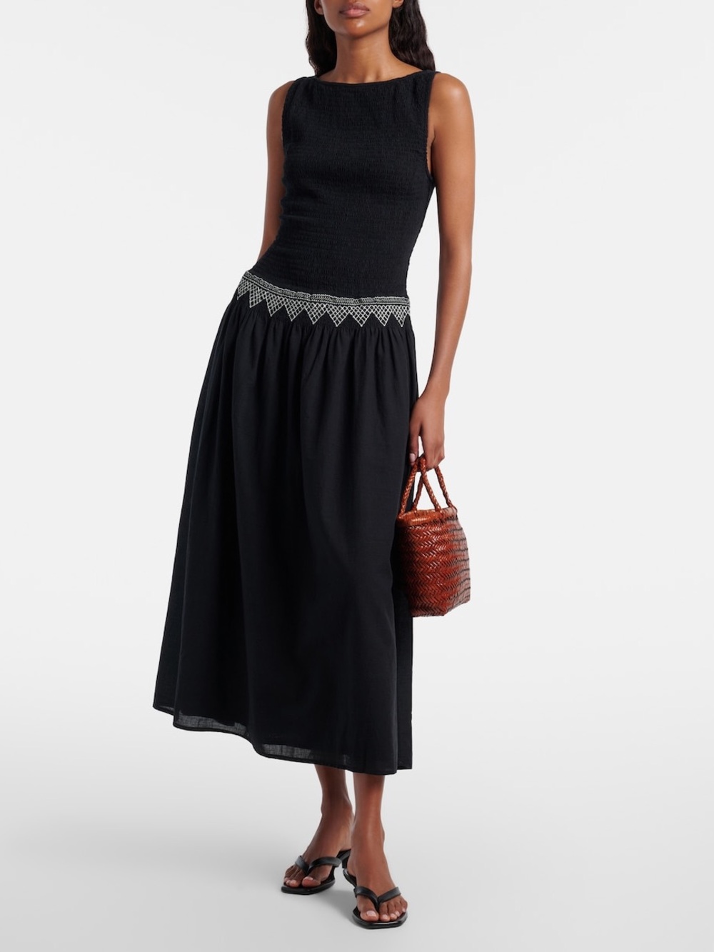 Polo Ralph Lauren Embroidered Cotton Voile Midi Dress